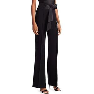 Cinq à Sept Isabel Silk Bow Wide Leg Black Pants Women’s 8 Career Work Pants